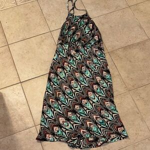 Vibrant Geometric Patterned Midi Dress